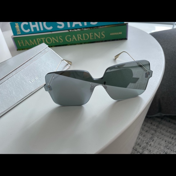 Dior square silver reflective sunglasses main image 5